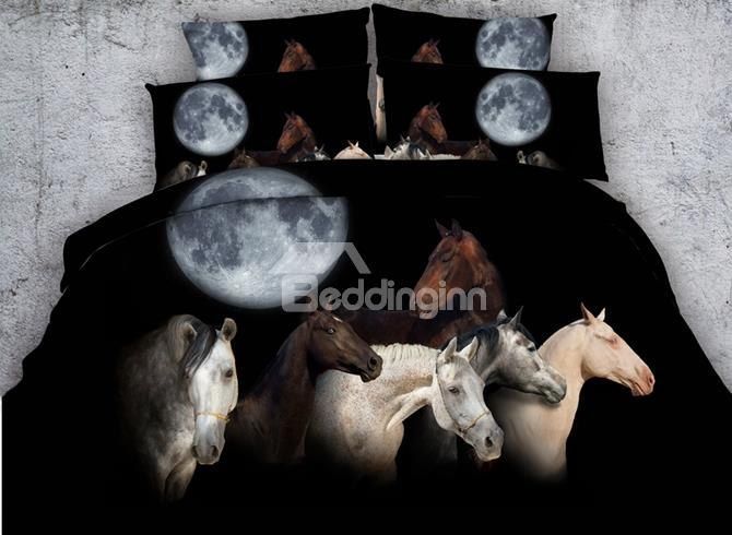 Horse Under The Moon Bedding Set