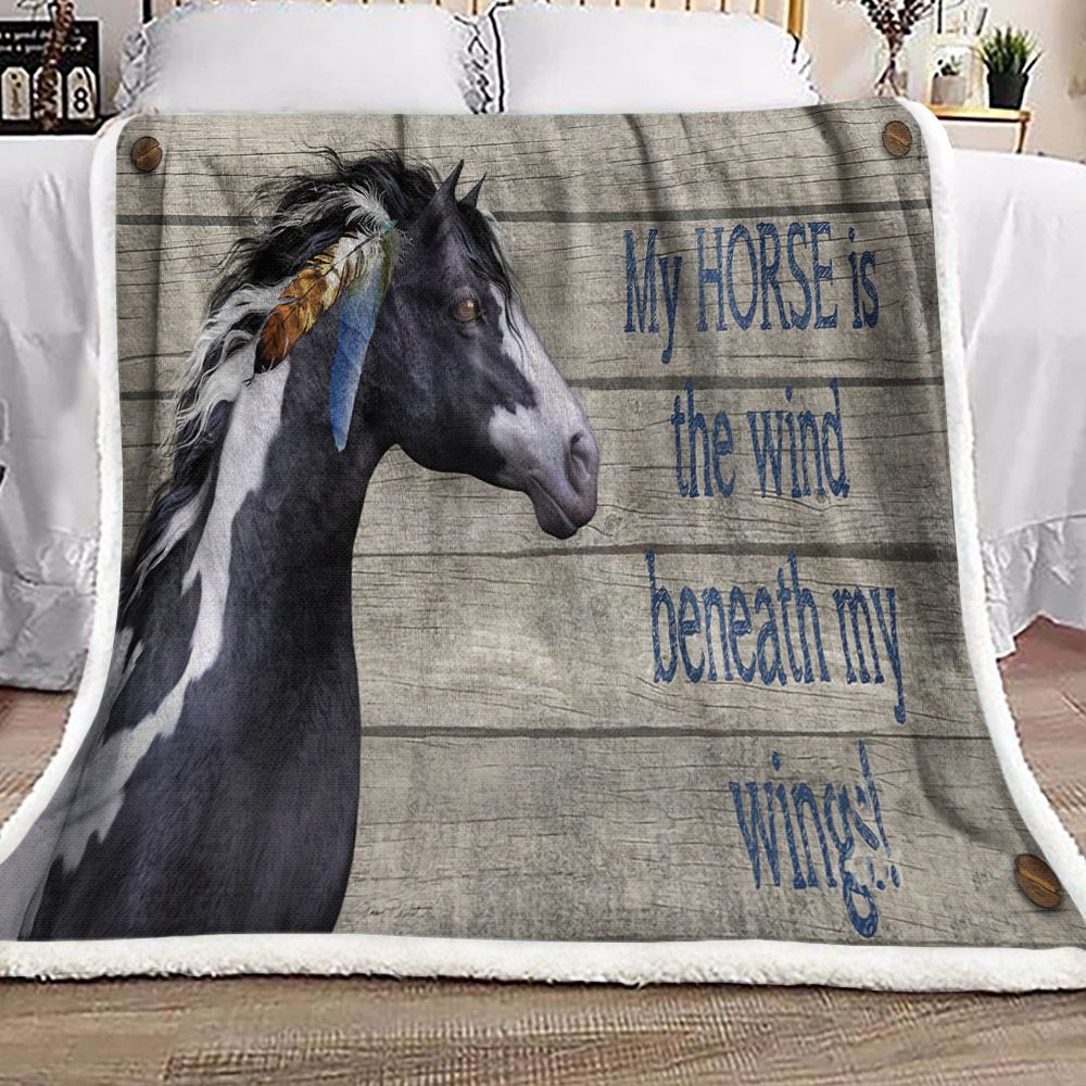 Horse Sherpa Fleece Blanket