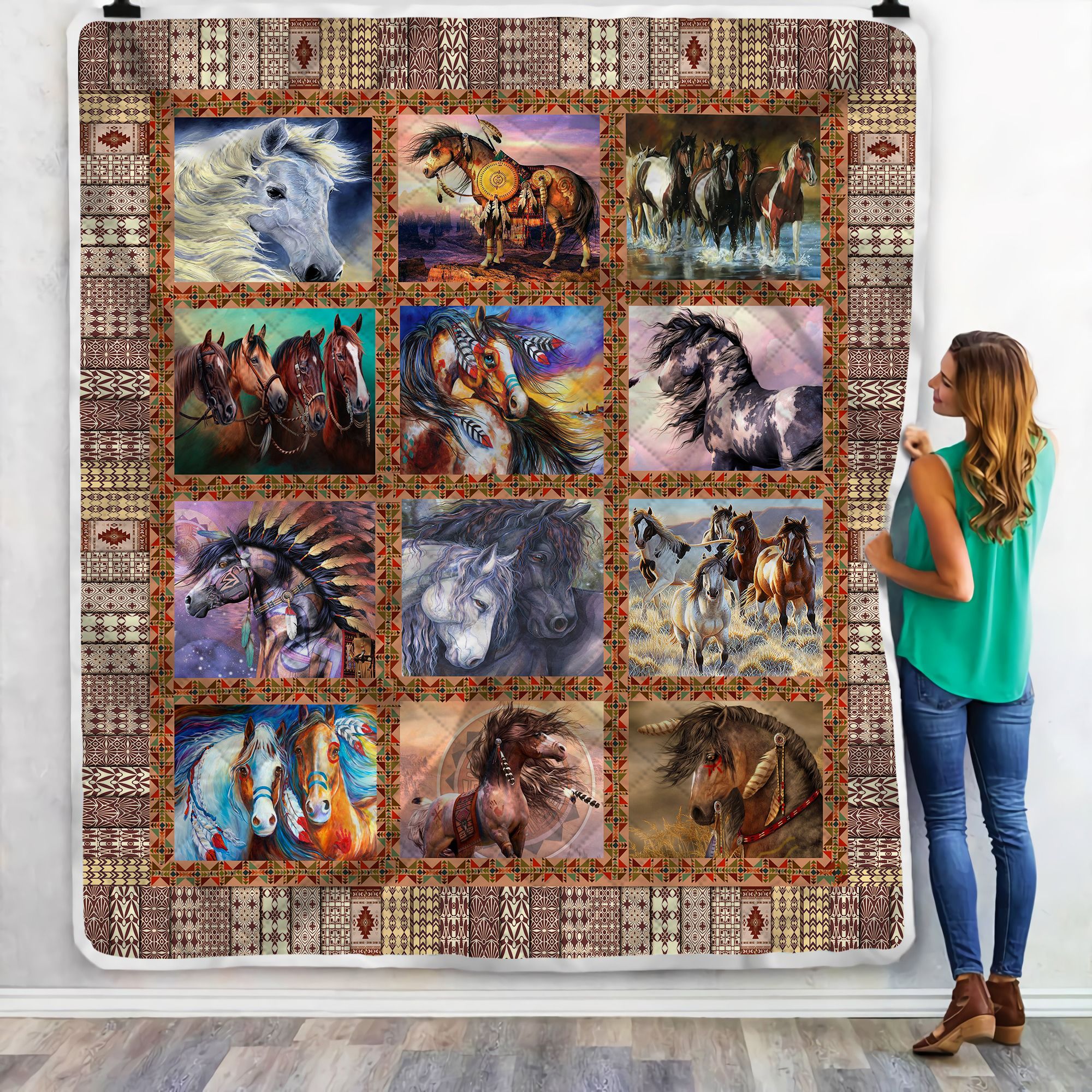 Horse Vintage Fleece Blanket