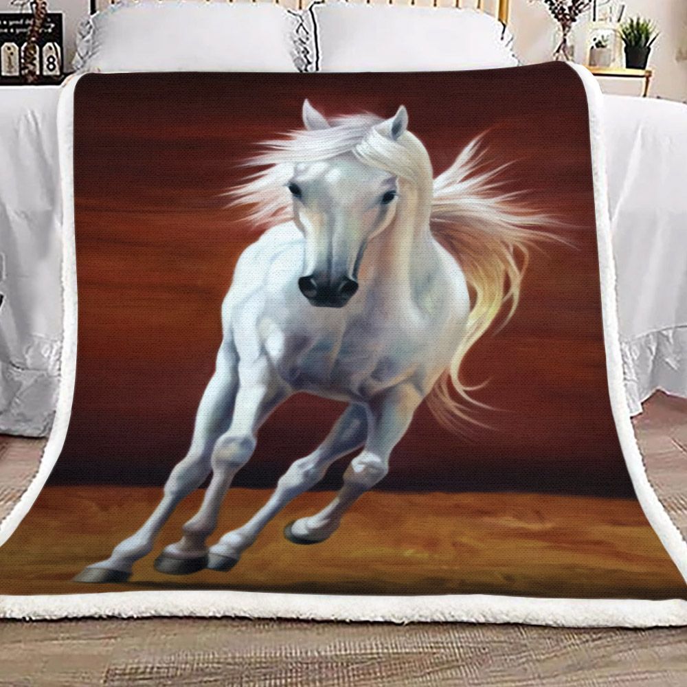 Horse Sherpa Fleece Blanket