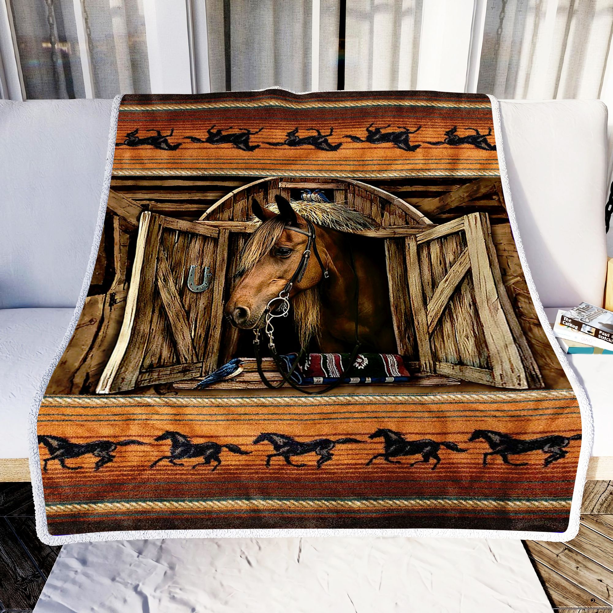 Horse Window Fleece Blanket