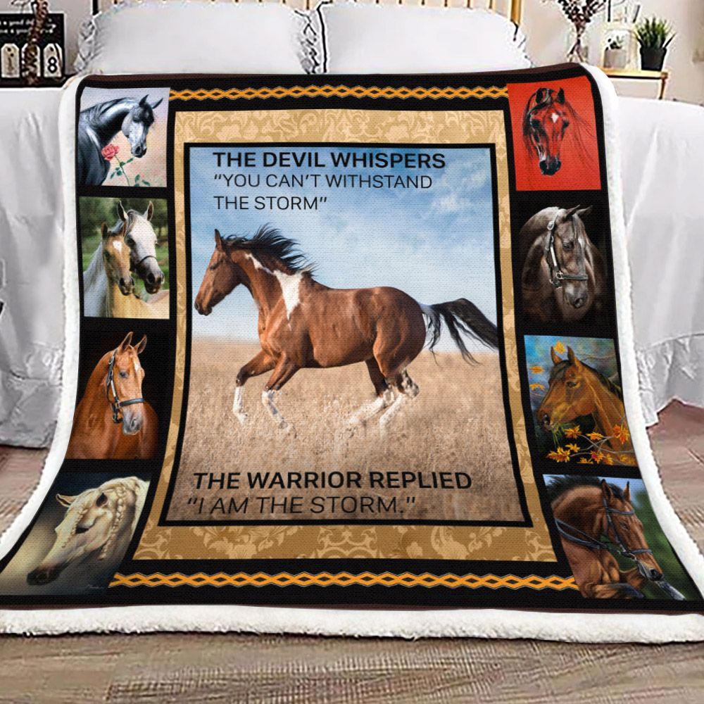 Horse Sherpa Fleece Blanket