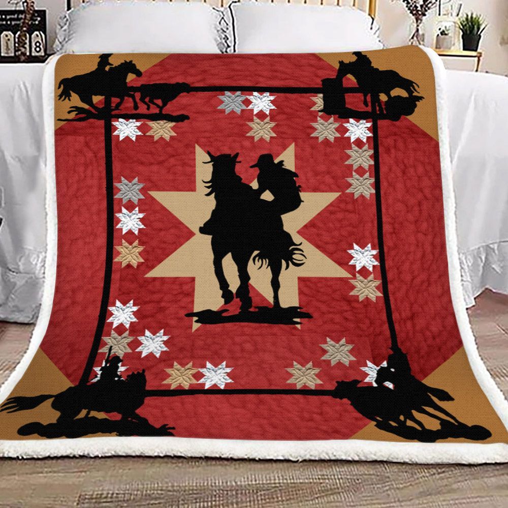 Horse Sherpa Fleece Blanket