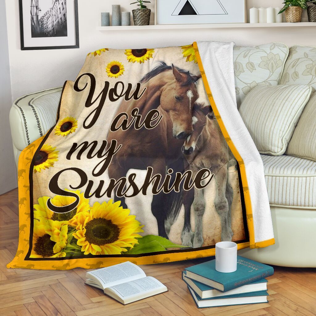 Horse You Are My Sunshine Sherpa Fleece Blanket