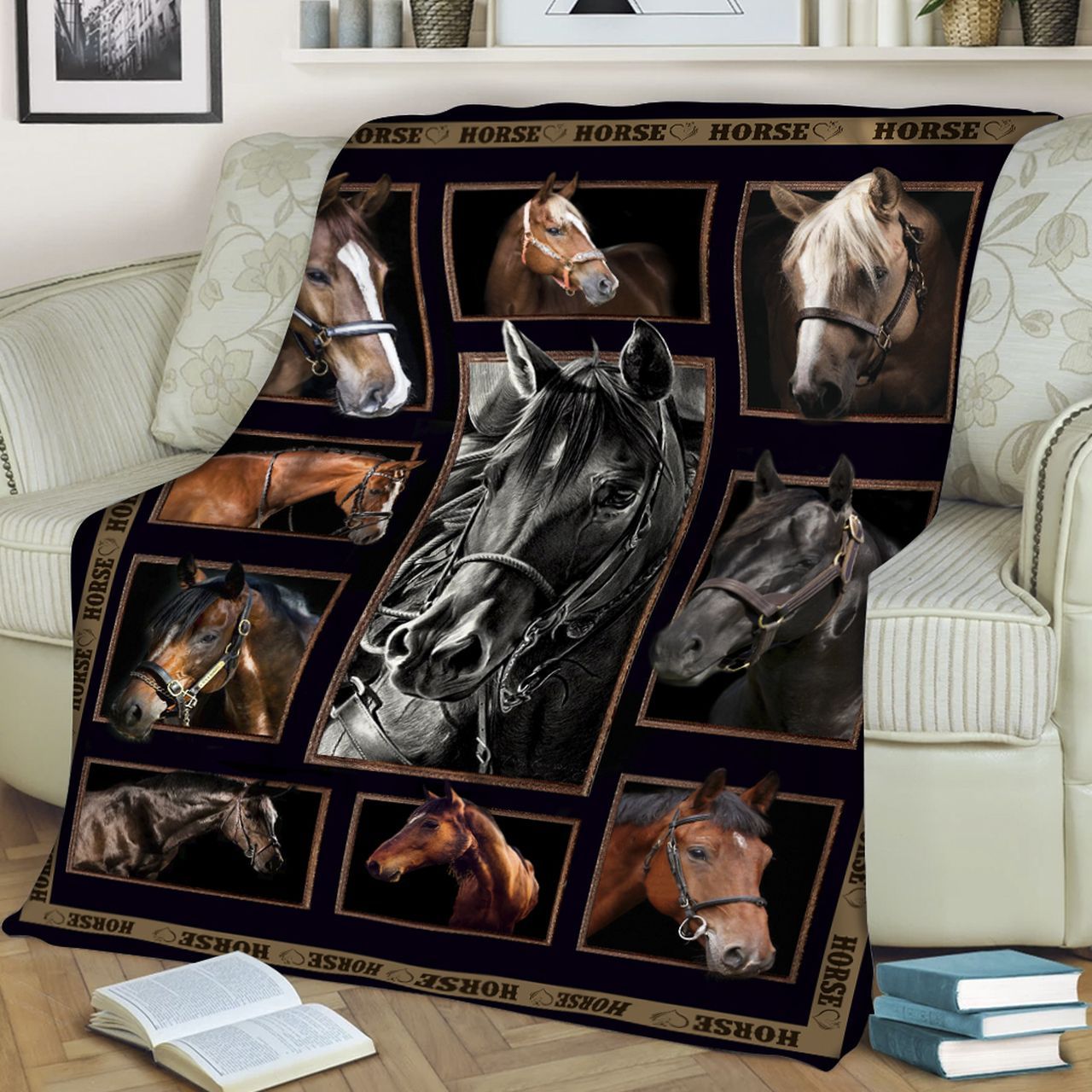 Horse0 Sherpa Fleece Blanket