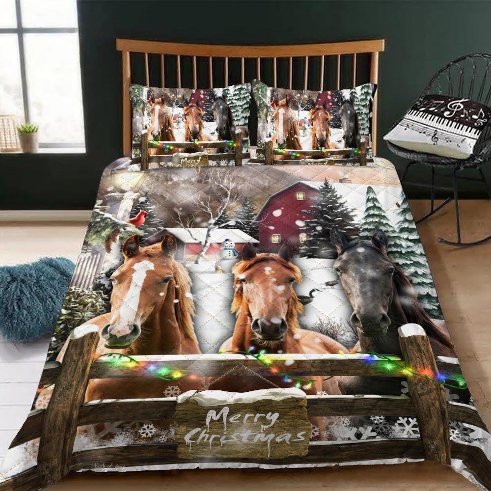 Horses Christmas Bedding Set