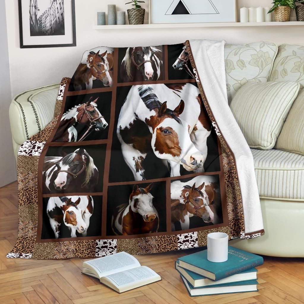 Horses Sherpa Fleece Blanket