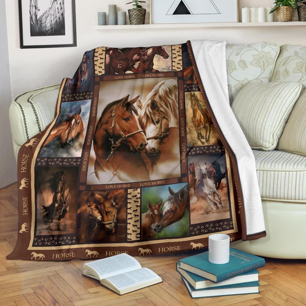 Horses Sherpa Fleece Blanket