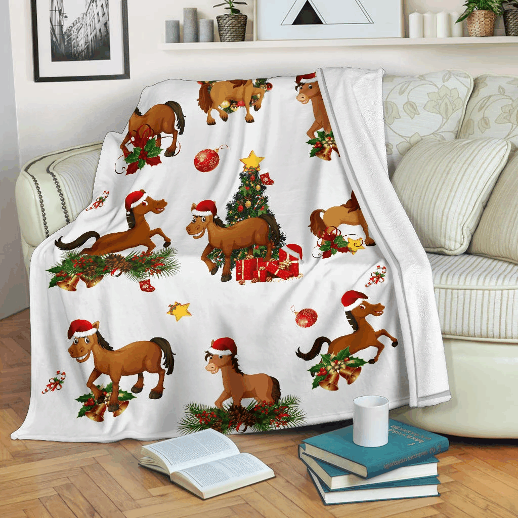 Horses Sherpa Fleece Blanket