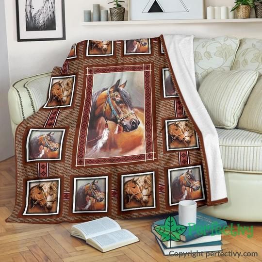Horses Sherpa Fleece Blanket