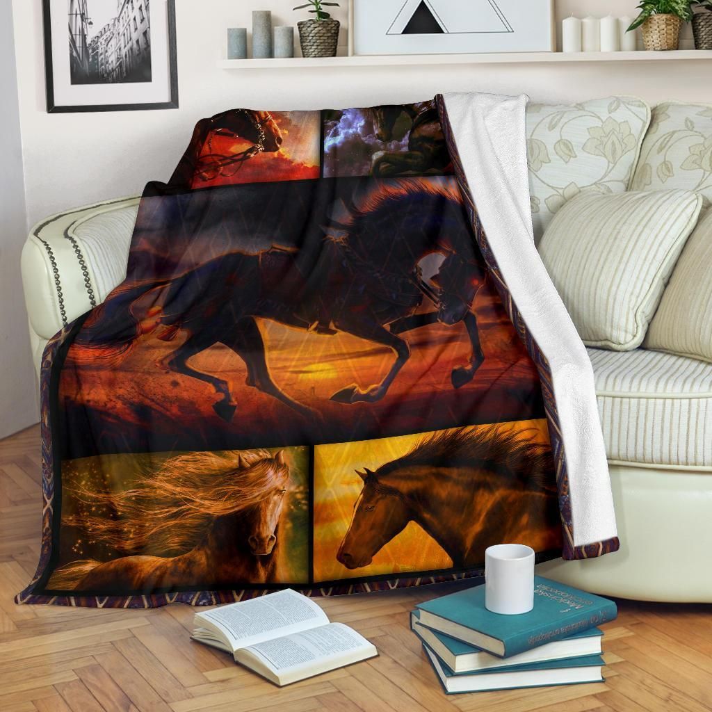 Horses Fantastic Sherpa Fleece Blanket