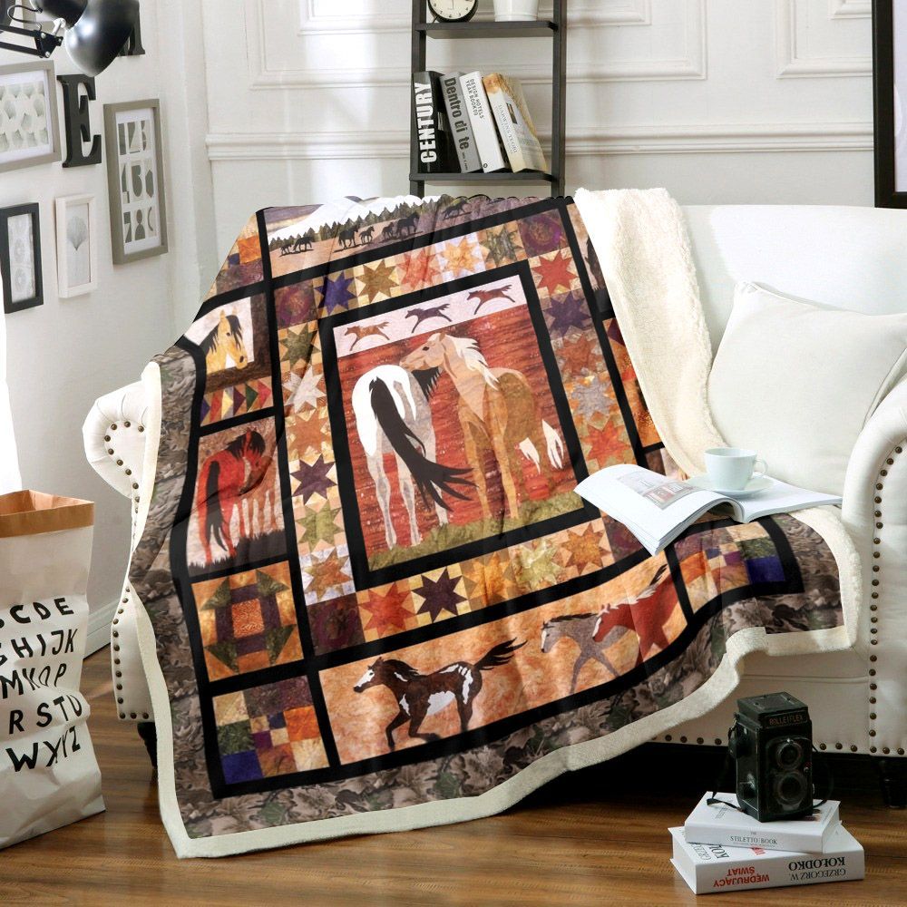 Horses Love Sherpa Fleece Blanket