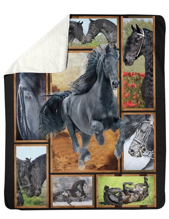 Horses Lover Sherpa Fleece Blanket