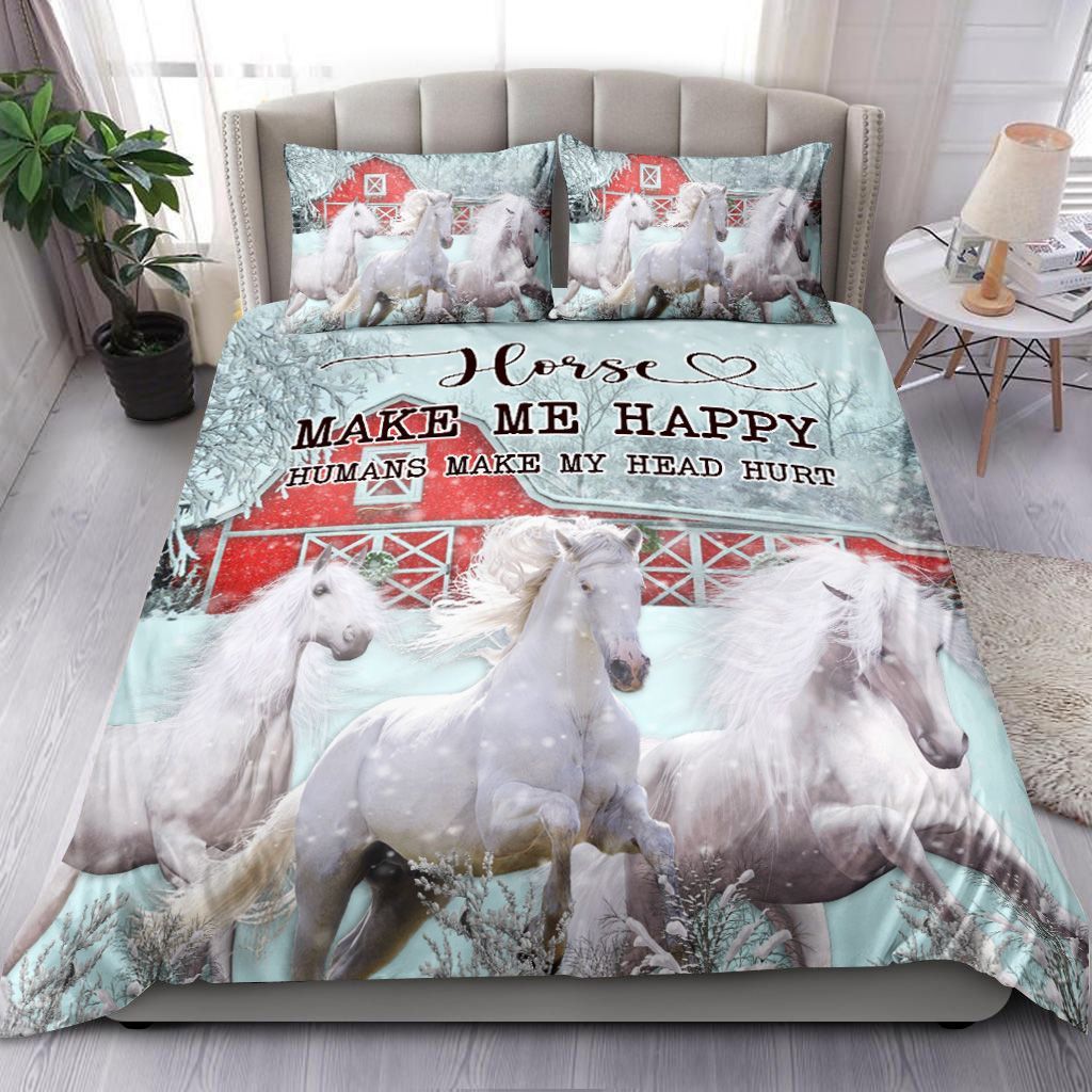 Horses Make Me Happy Bedding Set