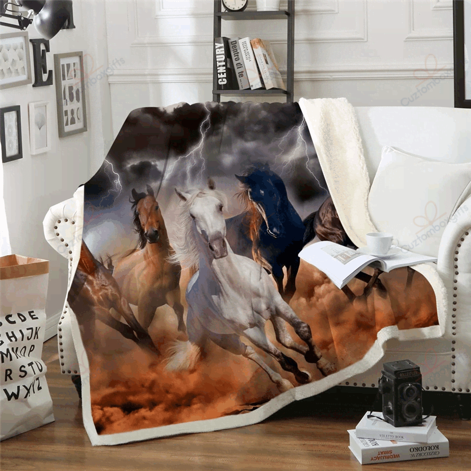Horses Fleece Blanket