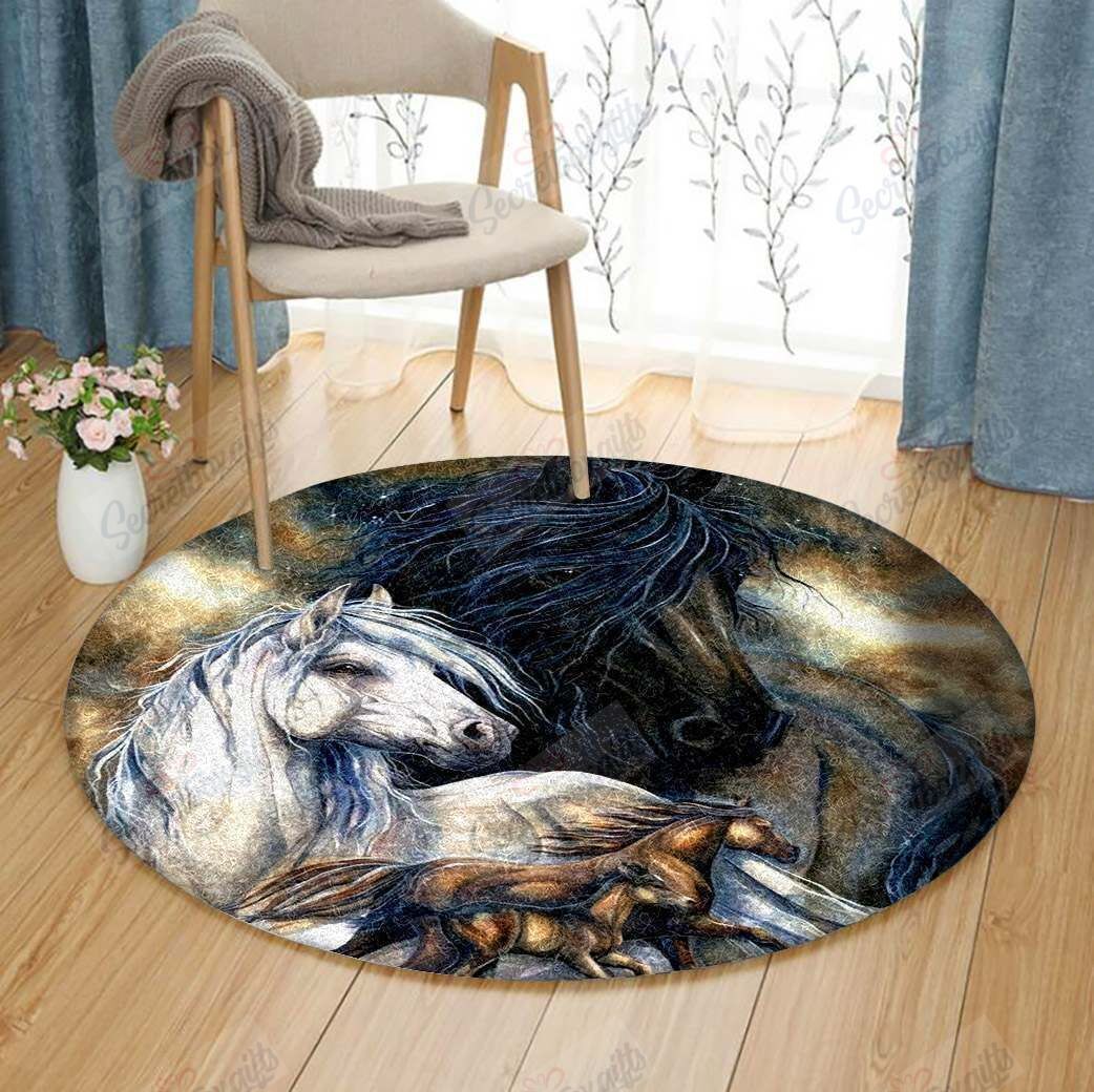 Horses Round Carpet