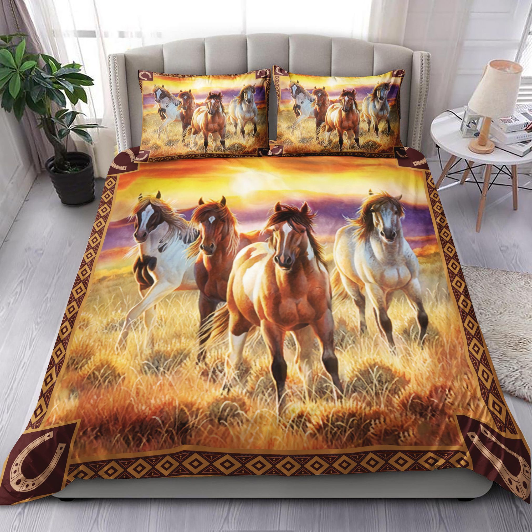 Horses Sunset Bedding Set