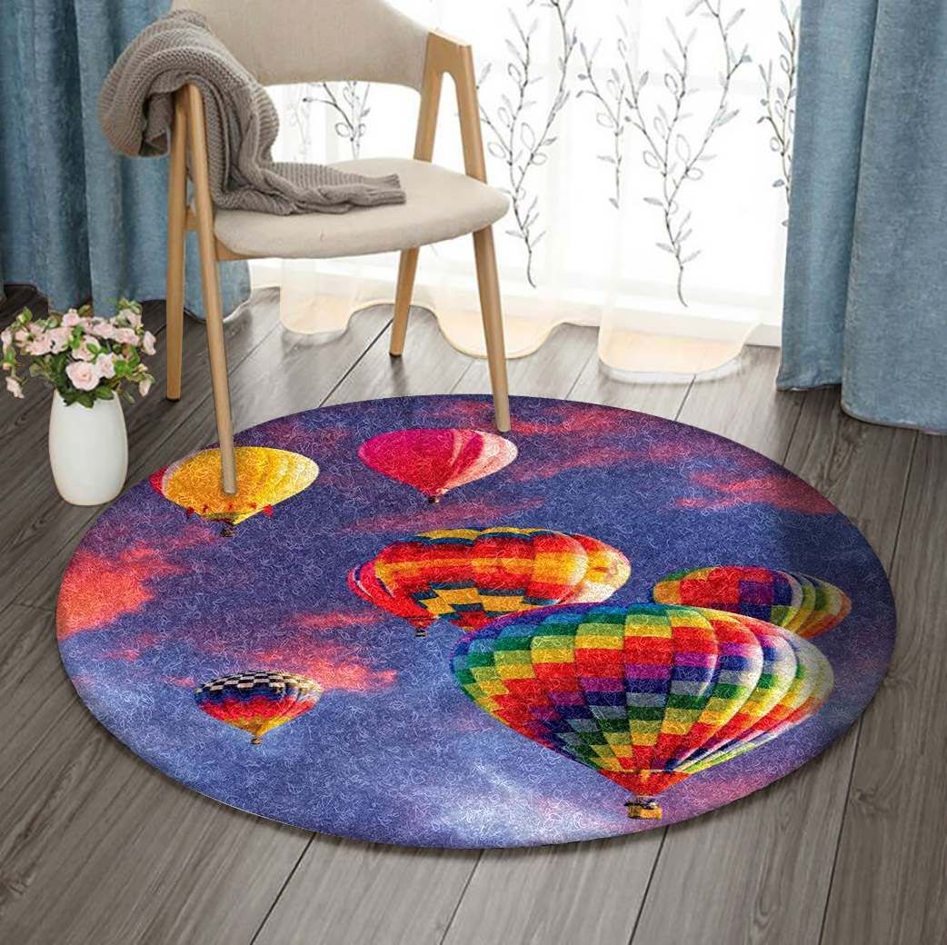 Hot Air Balloon Round Carpet