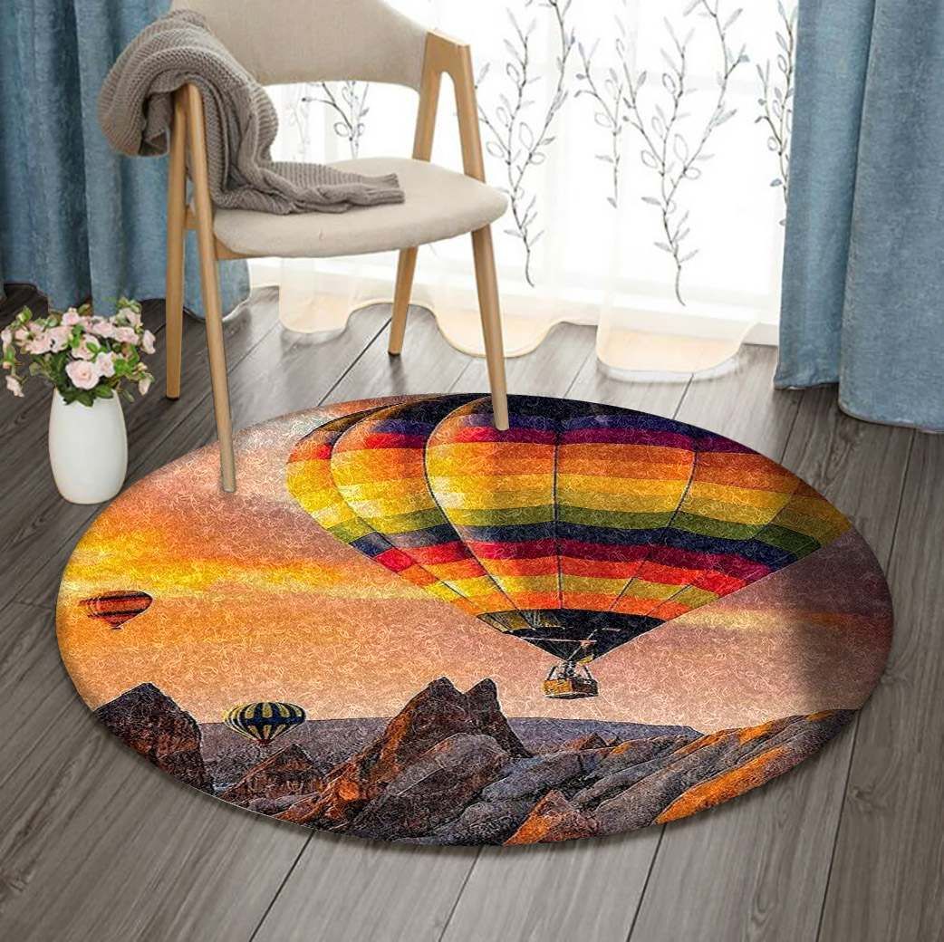 Hot Air Balloon Round Carpet