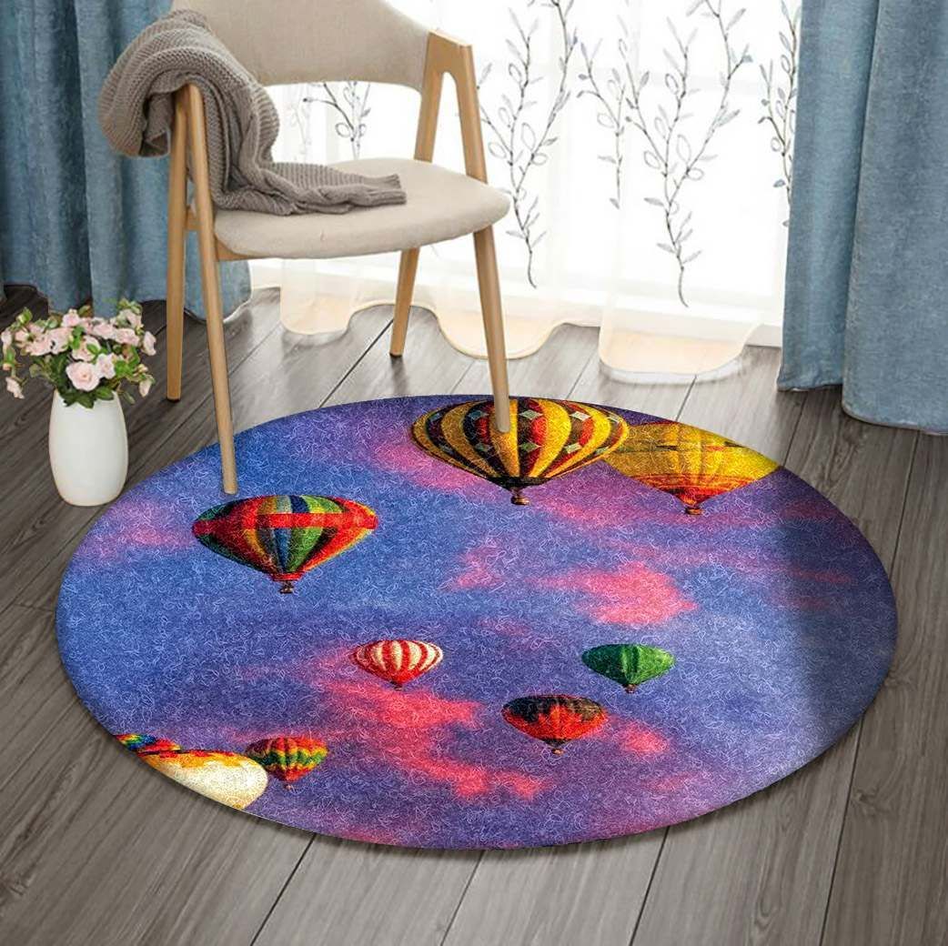 Hot Air Balloon Round Carpet
