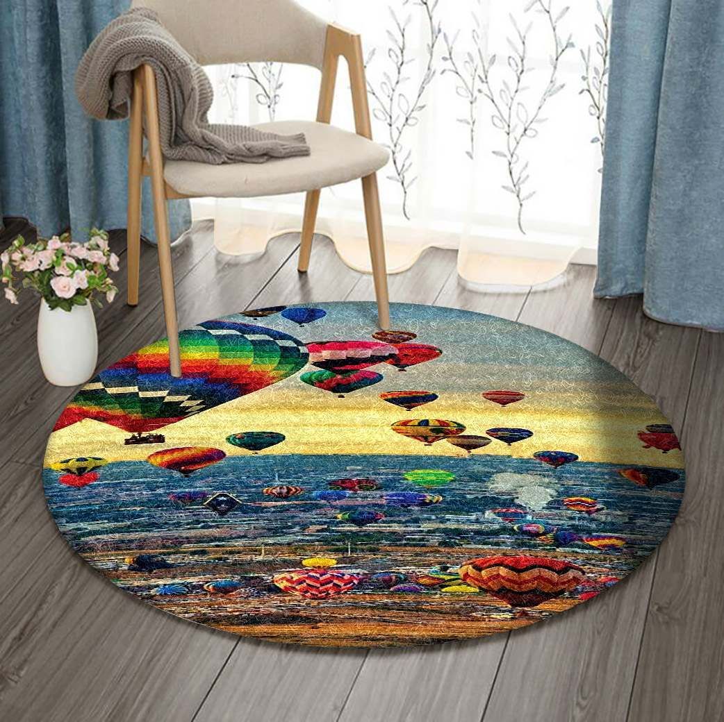 Hot Air Balloon Round Carpet