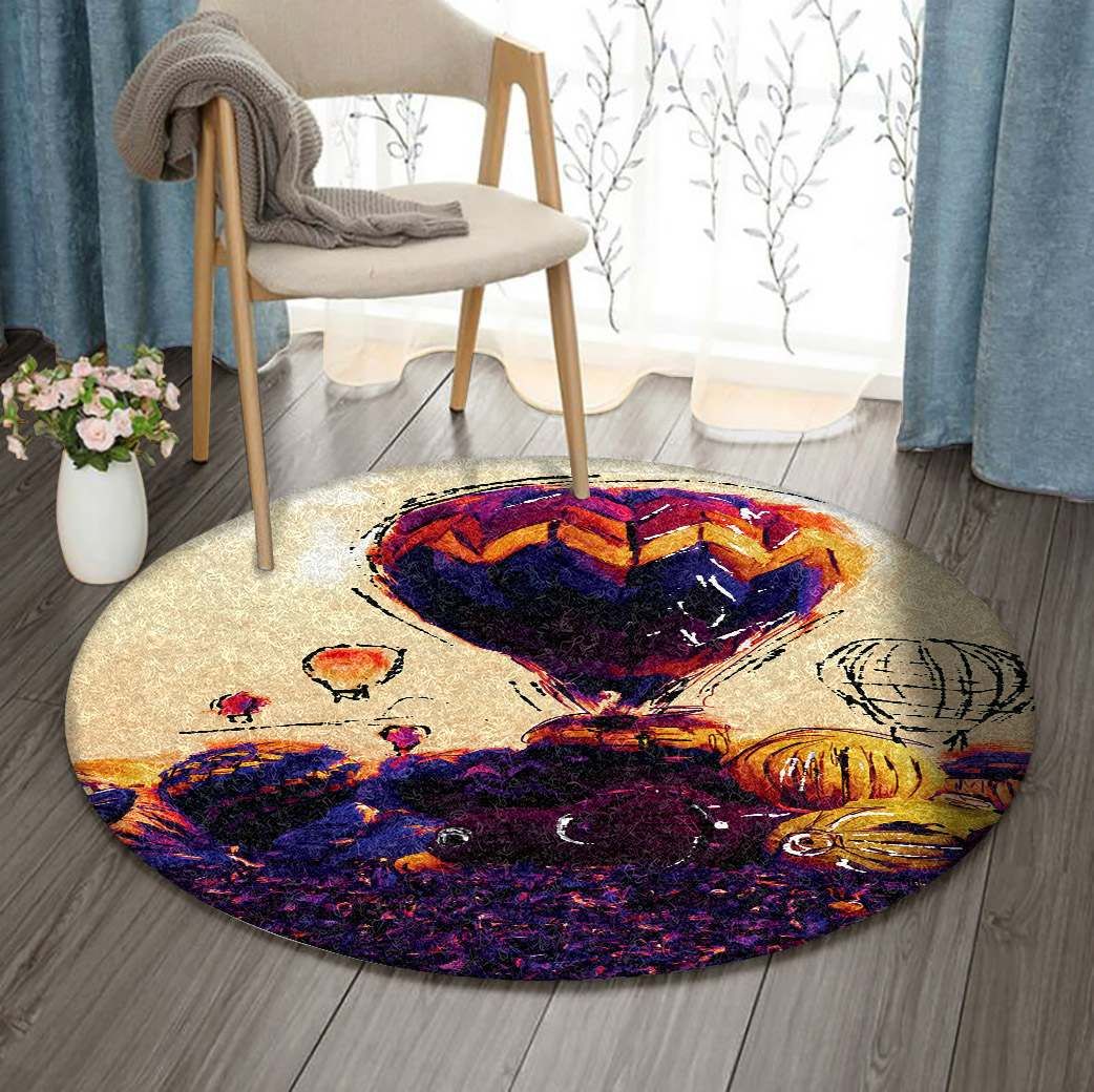 Hot Air Balloon Round Carpet