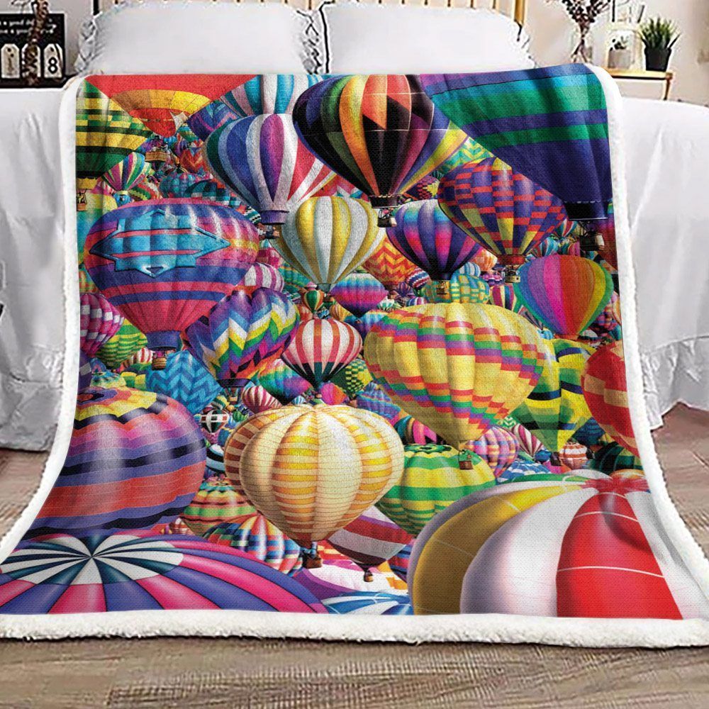 Hot Air Balloons Sherpa Fleece Blanket