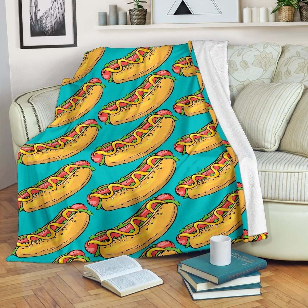 Hot Dog Sherpa Fleece Blanket