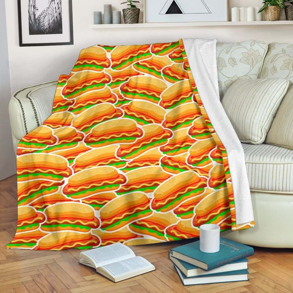 Hot Dog Sherpa Fleece Blanket