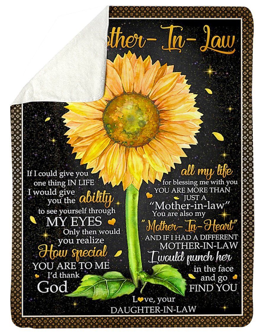 How Special You Are To Me Sunflowers To Mother In Law Fleece Blanket Sherpa Blanket