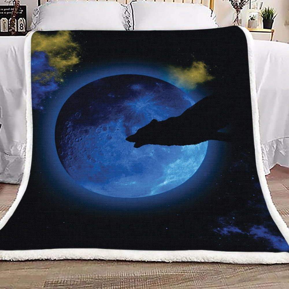 Howling Wolf Moon Sherpa Fleece Blanket