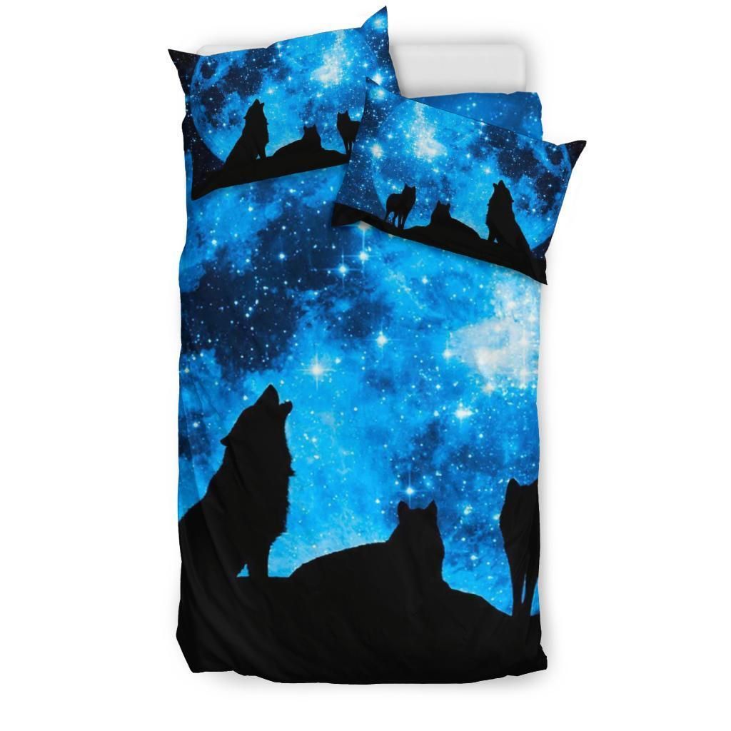 Howling Wolf Starry Night Bedding Set