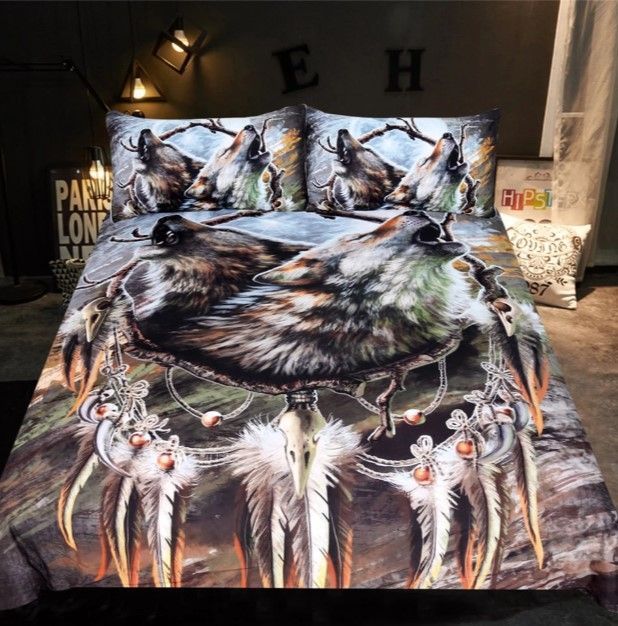 Howling Wolves Dreamcatcher Bedding Set
