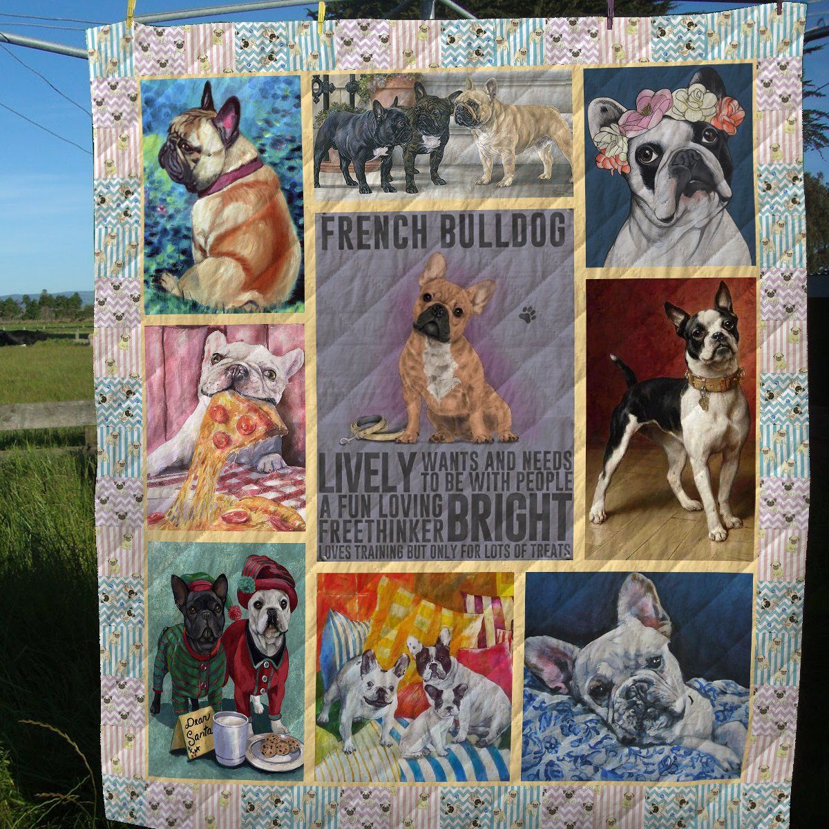 Hq French Bulldog Quilt Blanket Dhc09122246Dd