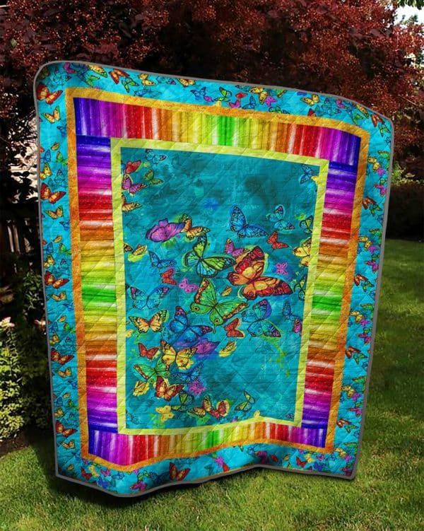 Hth2506 Butterfly Rainbow Colors Quilt Christmas Gift Dhc16122674Dd