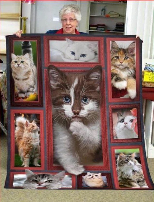 Huge Cat Sherpa Fleece Blanket