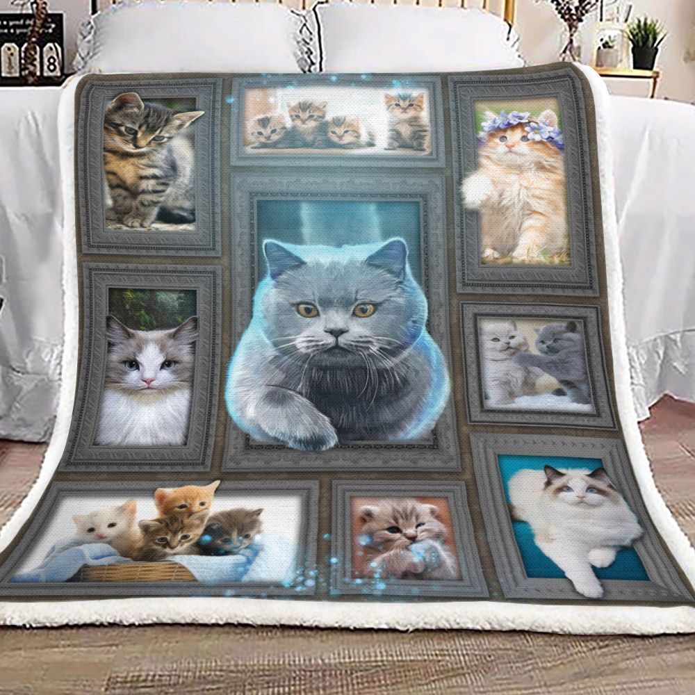 Huge Cat Sherpa Fleece Blanket