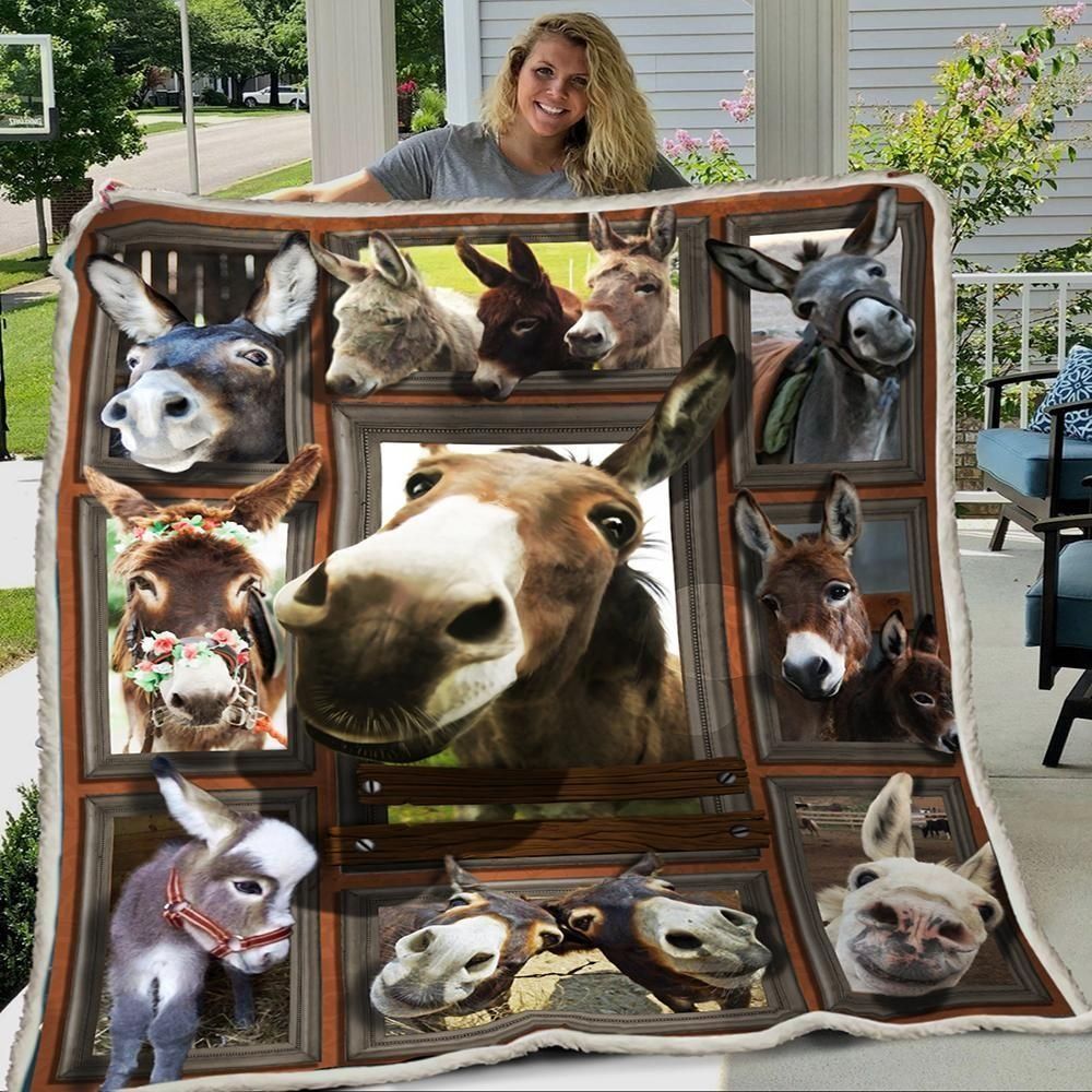 Huge Donkey Friends Sherpa Fleece Blanket