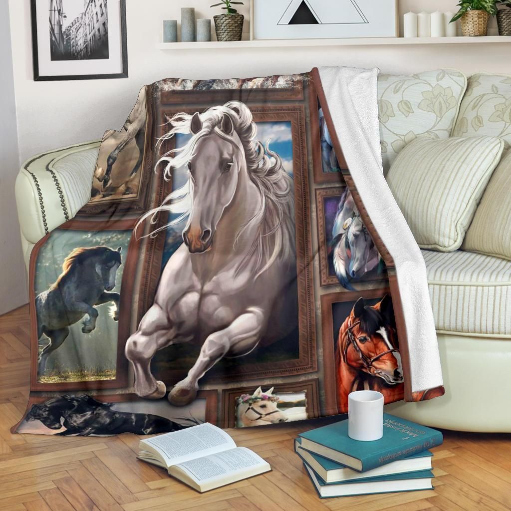 Huge Horse Sherpa Fleece Blanket