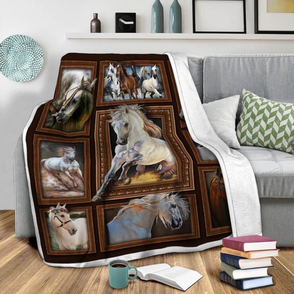Huge Horse Sherpa Fleece Blanket
