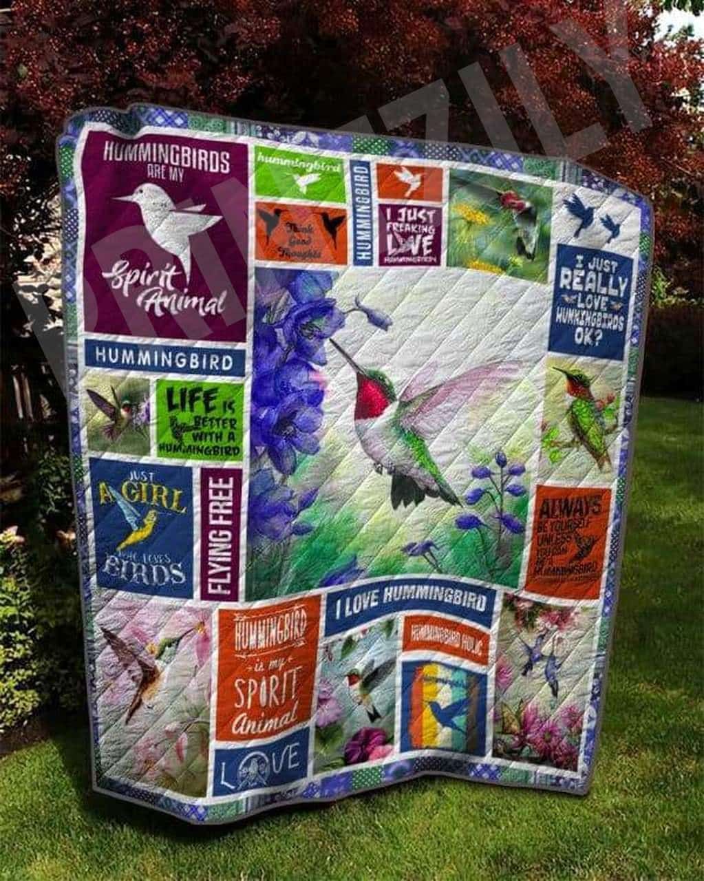 Humming Bird Birds With Love Quilt Blanket DHC0201201022TD