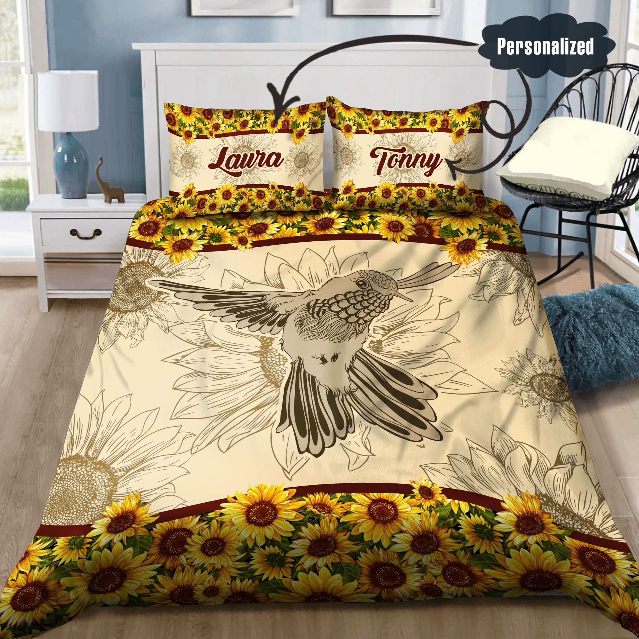 Humming Bird Personalized Bedding Set