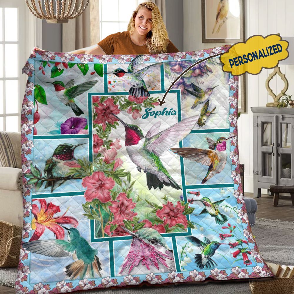 Humming Bird Personalized Quilt Blanket HHH080614TN