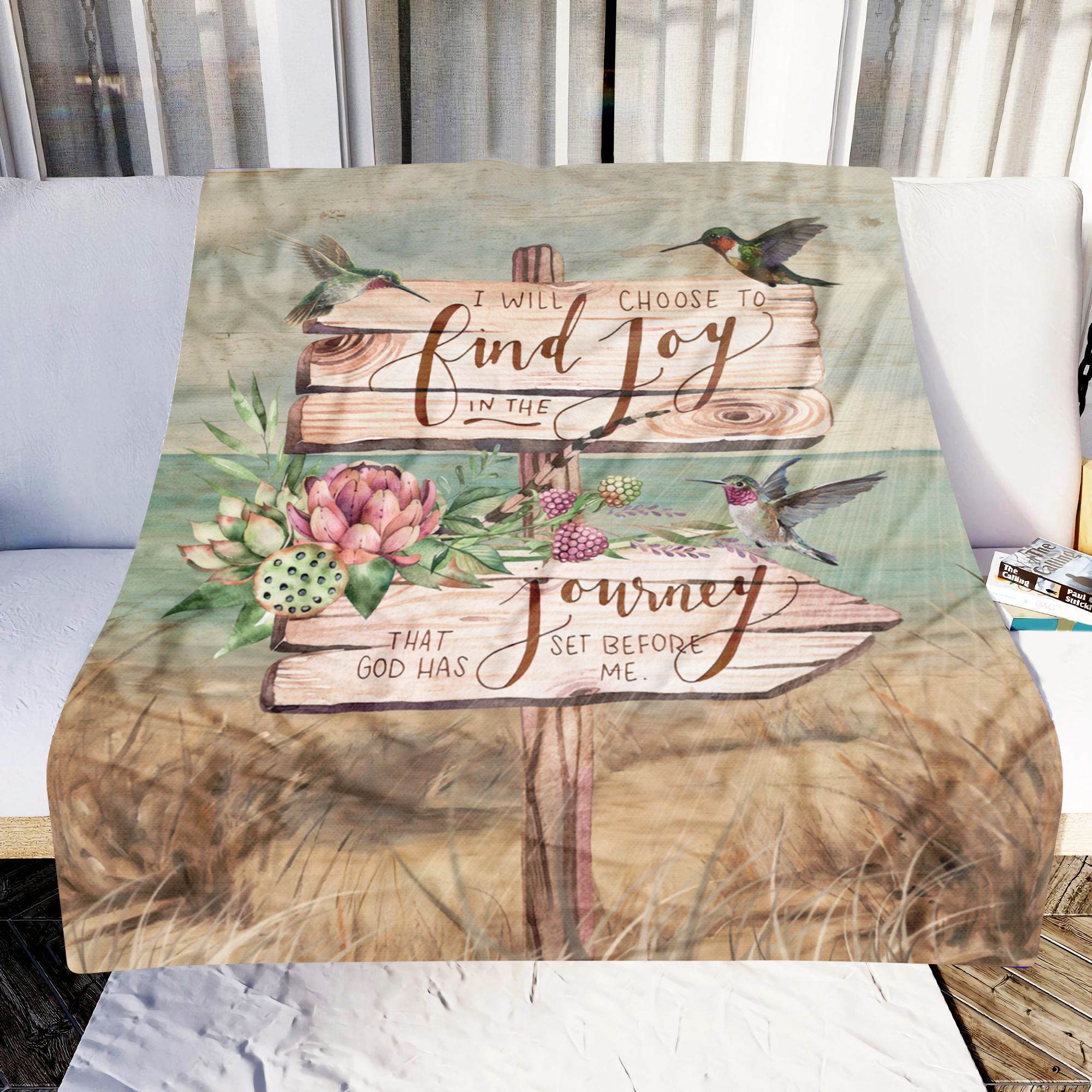 Humming Birds I Will Choose To Find Joy Fleece Blanket