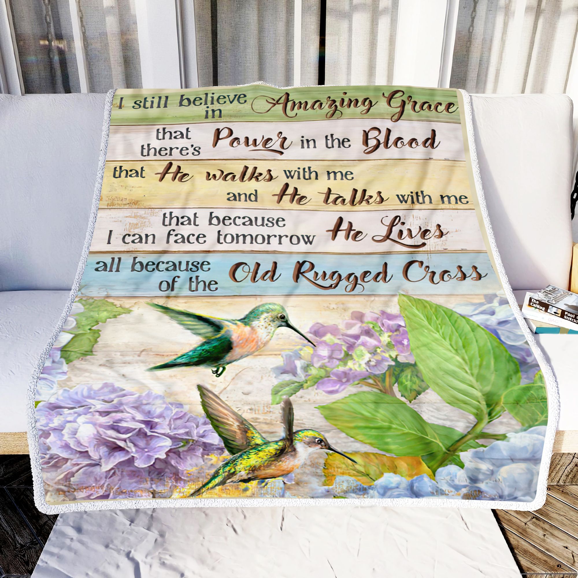 Hummingbird Amazing Grace Fleece Blanket
