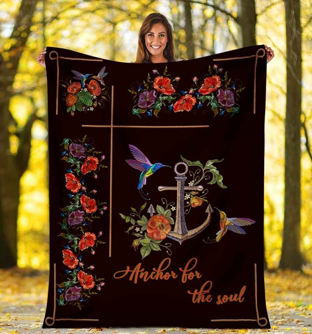 Hummingbird Anchor Fleece Blanket