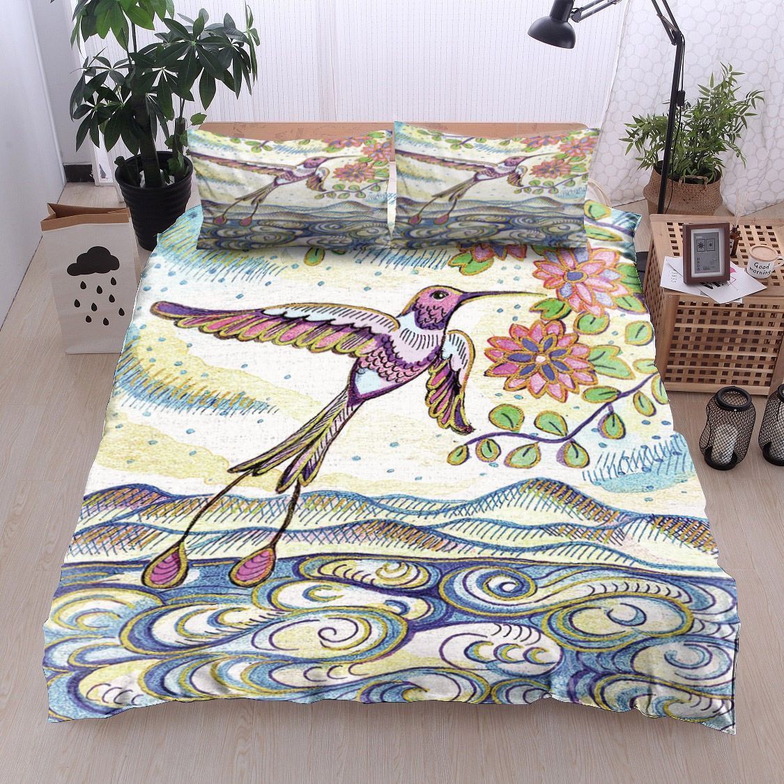 Hummingbird And Flower Bedding Set