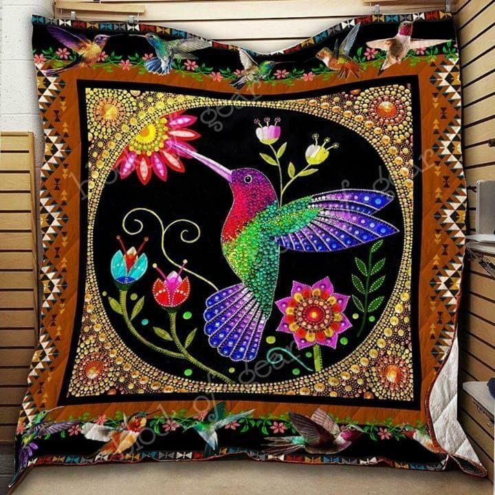 Hummingbird And Flower CLA0810302Q Quilt Blanket