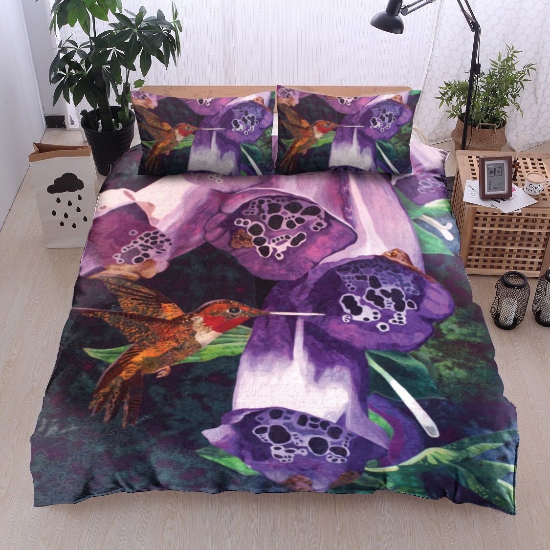 Hummingbird And Flower Bedding Set