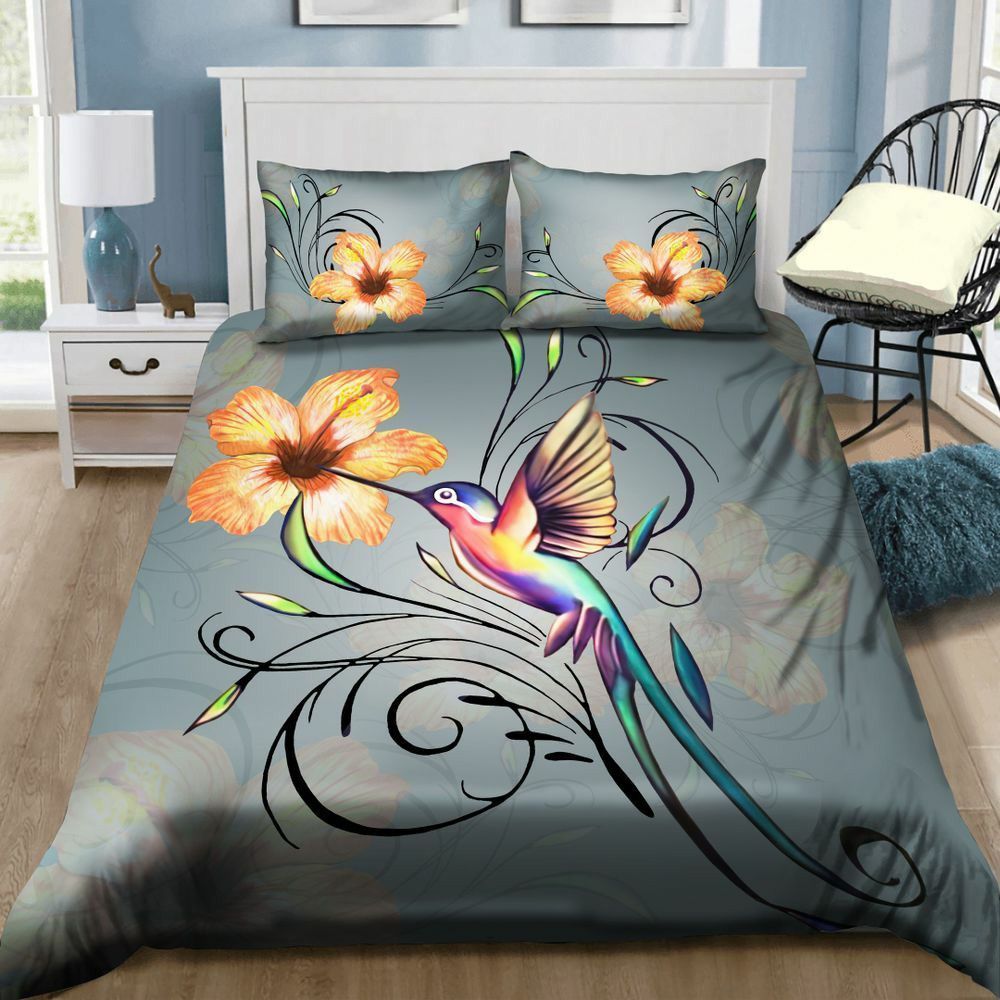 Hummingbird And Hibiscus Bedding Set